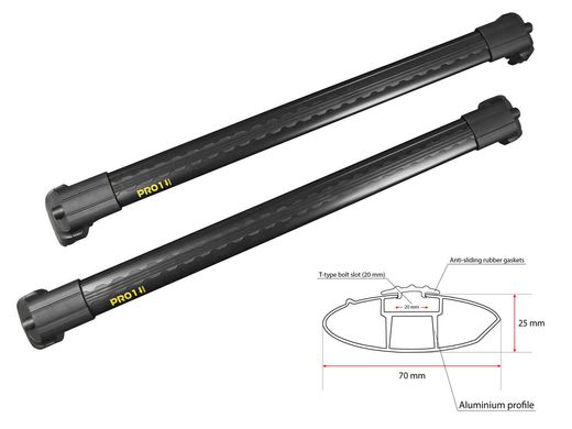 Багажник Audi A3 5 дверей 2003-2012 Turtle AIR2 на низкие рейлинги, Черный