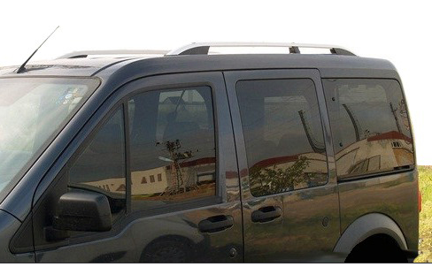 Рейлинги на крышу Ford Connect 2002-2015 цельные серые CROWN короткая база