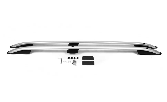 Рейлинги на крышу Ford Connect 2002-2015 цельные серые CROWN короткая база