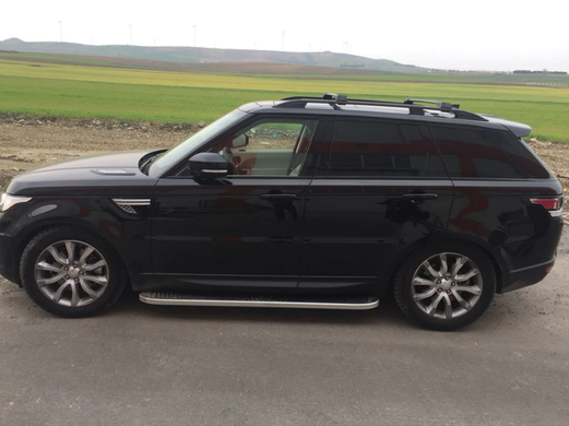 Рейлинги на крышу LAND ROVER RANGE ROVER SPORT 2014+ цельные черные SKYPORT