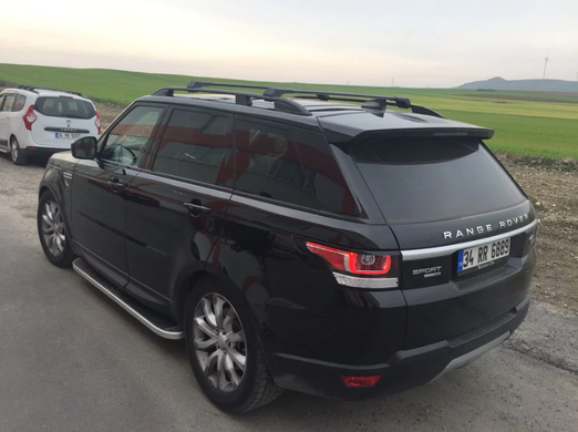 Рейлинги на крышу LAND ROVER RANGE ROVER SPORT 2014+ цельные черные SKYPORT