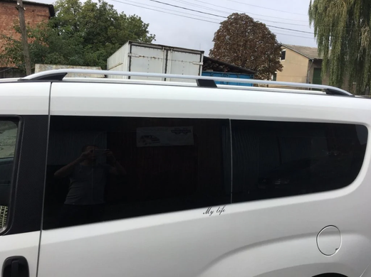 Рейлинги на крышу Opel Combo 2012-2018 цельные серые SKYPORT длинная база
