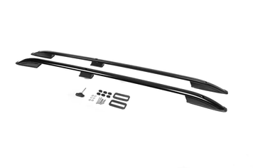 Рейлинги на крышу Fiat Doblo 2000-2010 цельные черные CROWN короткая база