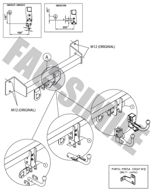 Фаркоп Bmw 3 SERIES 2013-2016 GT 06035/VM UMBRA RIMORCHI вертикальный полуавтомат