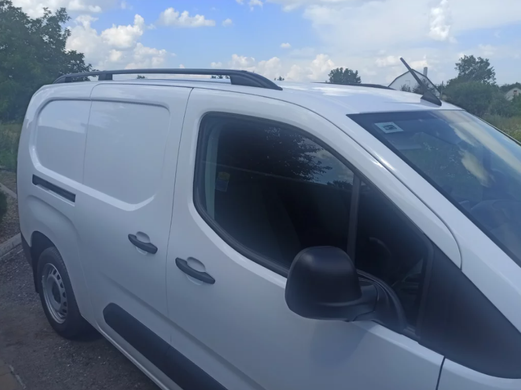 Рейлинги на крышу PEUGEOT Rifter 2019+ цельные черные SKYPORT длинная база