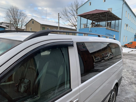 Рейлинги на крышу Mercedes Vito W639 2003-2015 ELIT черные с пластиклапой К/Б