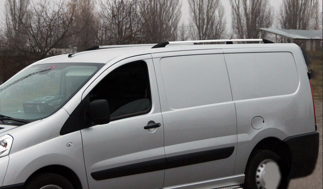 Рейлинги на крышу Fiat Scudo 2007-2016 ножка из металла хром короткая база