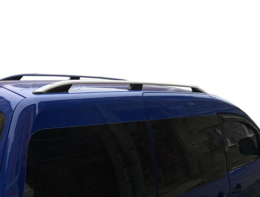 Рейлинги на крышу VOLKSWAGEN CADDY 2010-2020 цельные серые SKYPORT короткая база