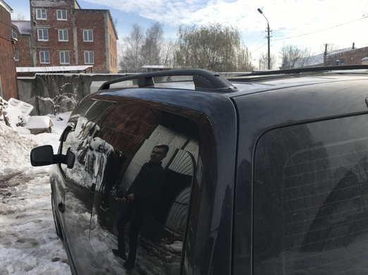 Рейлинги на крышу VOLKSWAGEN CADDY 2010-2020 цельные черные SKYPORT короткая база
