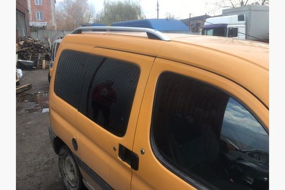 Рейлинги на крышу Citroen Berlingo 1998-2007 цельные серые CROWN