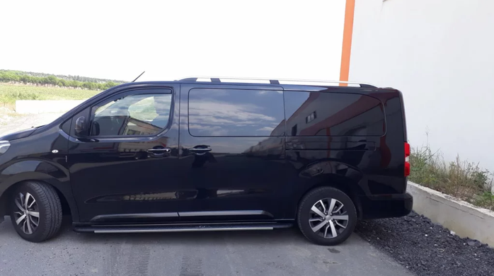 Рейлинги на крышу OPEL VIVARO 2019+ цельные серые SKYPORT средняя база