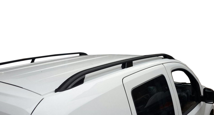 Рейлинги на крышу Fiat Doblo 2010+ цельные черные SKYPORT длинная база