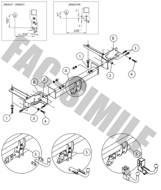 Фаркоп Opel/Vauxhall MERIVA B 2010-2017 MPV 28060/F UMBRA RIMORCHI крюк под два болта