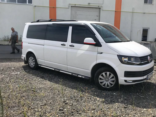 Рейлинги на крышу Volkswagen T6 2015-2020 цельные черные FLUSH TYPE интегрированные к\б