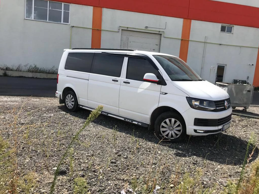 Рейлинги на крышу Volkswagen T6 2015-2020 цельные черные FLUSH TYPE интегрированные к\б