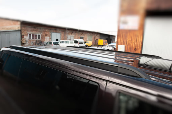 Рейлинги на крышу Volkswagen T6 2015-2020 цельные черные FLUSH TYPE интегрированные к\б