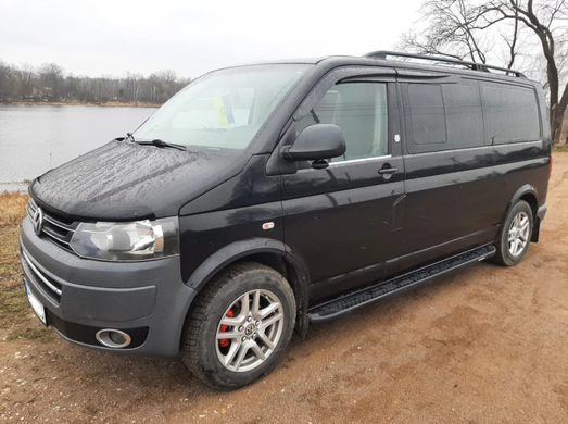 Рейлінги Volkswagen T6 2015-2020 цільнолиті чорні SKYPORT довга база