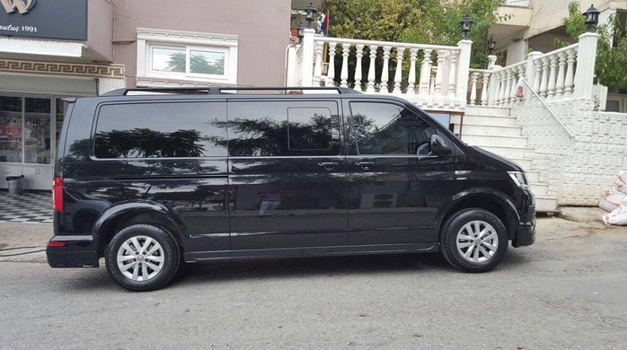 Рейлінги Volkswagen T6 2015-2020 цільнолиті чорні SKYPORT довга база